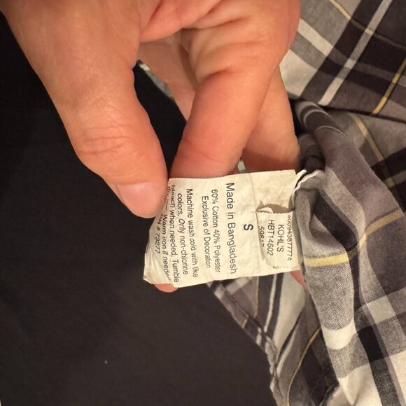 Helix Grey Plaid Button Up Short Sleeve Boys Dress Shirt Size Small - Picture 4 of 4